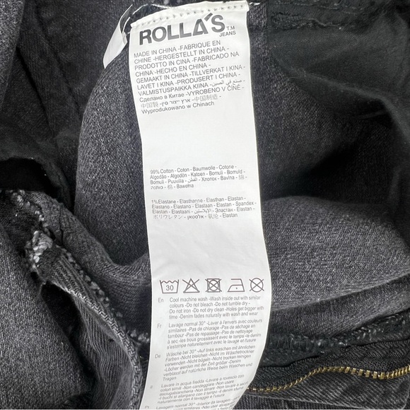 ROLLA’S Original High Rise Straight Jeans Brad Black size 28 NWT - Picture 8 of 10
